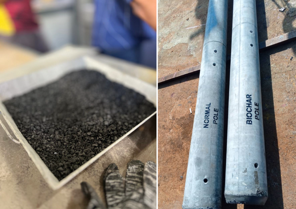 Biochar Concrete Pole